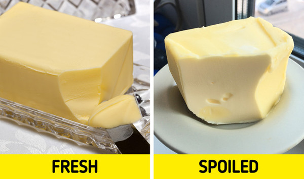 Bơ. Bơ chưa mở nắp có thể bảo quản 9 tháng trong ngăn đá. Vậy nhưng một miếng bơ cắt dở sẽ có thời gian sử dụng nhất định. Khi mua loại này, bạn quan sát bên trong bơ có màu giống bên ngoài hay không. Nếu bơ bên trong nhạt hơn, điều này chứng tỏ chúng đã bị oxy hóa và không còn tươi.