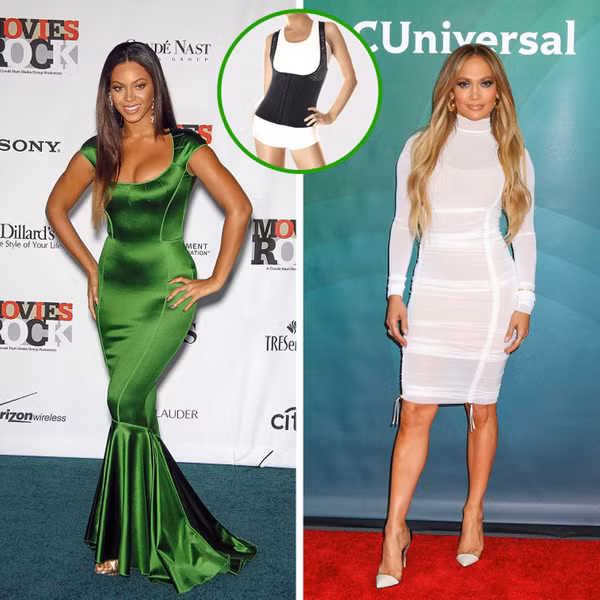 Tận dụng đai định hình bụng. Đai định hình bụng rất hữu ích trong việc giấu đi phần bụng ngấn mỡ. Đây là mẹo phối đồ giấu bụng được nhiều người nổi tiếng như Jennifer Lopez, Kim Kardarshian áp dụng. (Ảnh: Brightside)