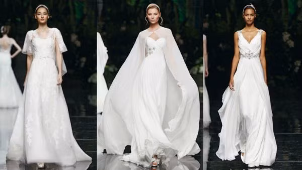 Nhìn tổng thể, những chiếc váy kiểu Empire dù không trực tiếp thắt eo nhưng vẫn gợi liên tưởng tới phần eo, rất mực tôn dáng. Đây cũng là một trong những lý do kể từ khi ra mắt (thời Napoleon ở Pháp), chiếc váy luôn giữ được sức hút với người mặc. (Ảnh: Thecoth)