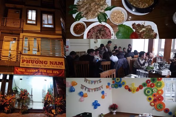 Nhà hàng Phương Nam (số 1, ngõ 2, Mộ Lao, Hà Đông, Hà Nội). Đây là nhà hàng chuyên về đặc sản côn trùng và các món ngon từ gà, thỏ, mèo.