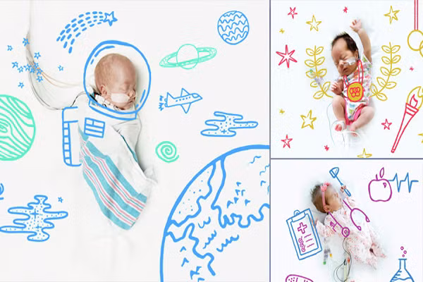 Một loạt những bức ảnh thể hiện tương lai tươi sáng của những đứa trẻ nằm trong lồng kính đã gây xúc động mạnh cho người xem.