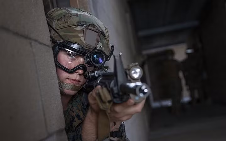 Các loại mũ tác chiến hiện đại được trang bị cho lực lượng lính thủy đánh bộ Mỹ.