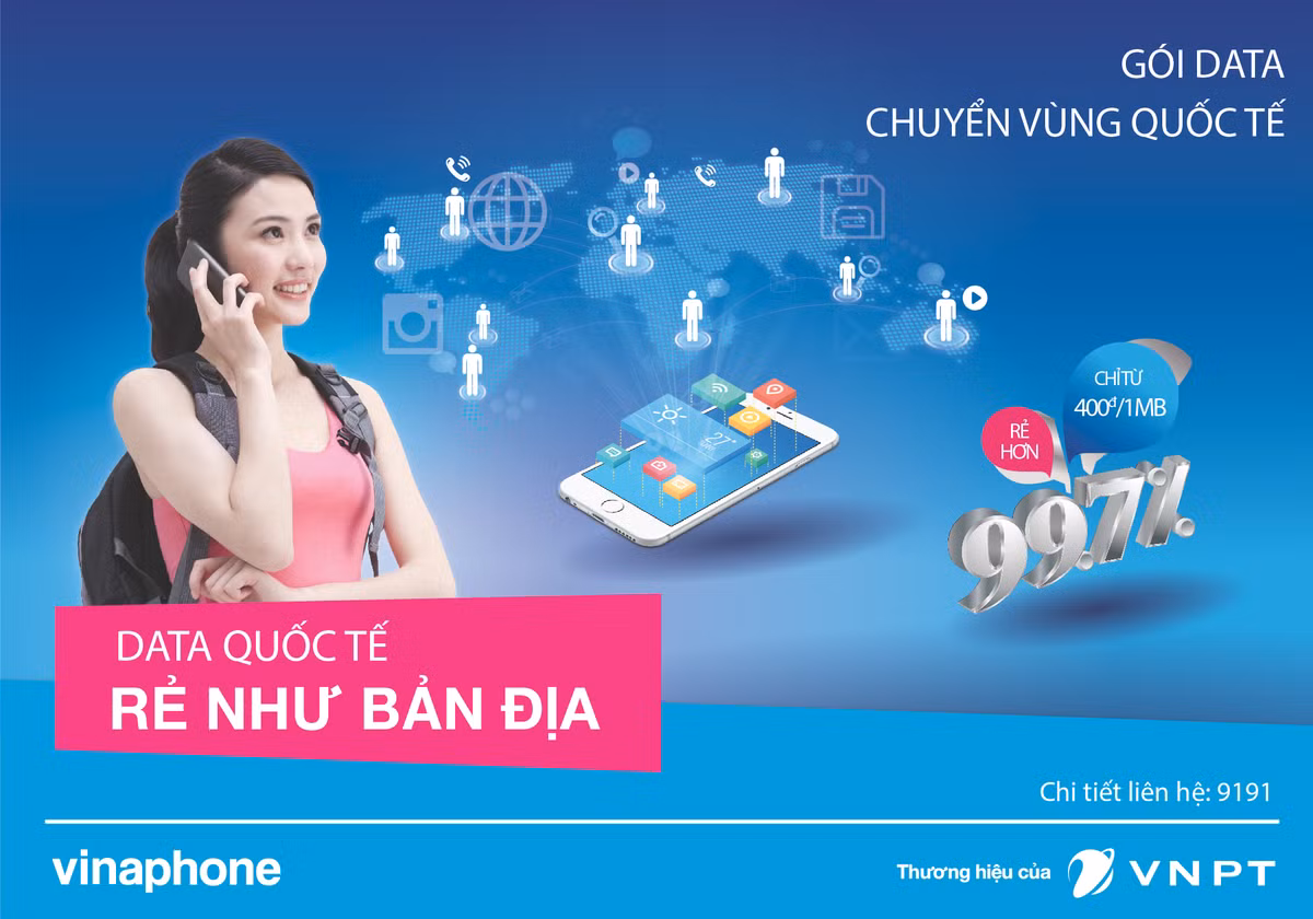VinaPhone tiep tuc giam 99,7% cuoc Data Roaming den 6 nuoc Chau A