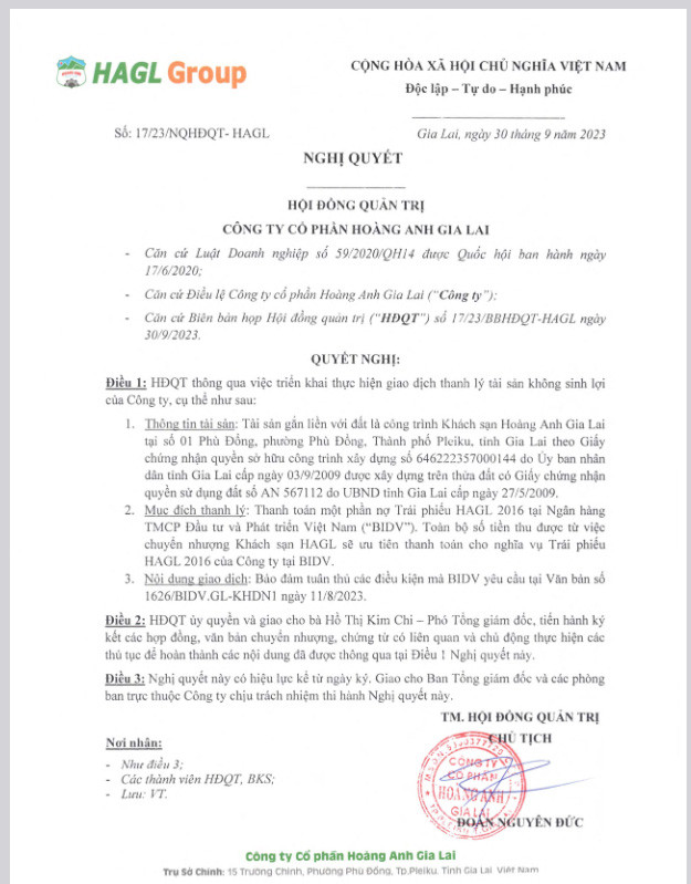 Hồ sơ DN 4 tháng tuổi mua khách sạn Hoàng Anh Gia Lai của bầu Đức - Hình 3 Ho so DN 4 thang tuoi mua khach san Hoang Anh Gia Lai cua bau Duc-Hinh-3