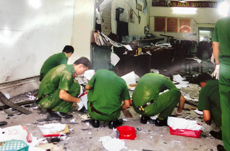 Trước tính chất đặc biệt nghiêm trọng của vụ việc, Ban giám đốc Công an TPHCM đã trực tiếp chỉ đạo hầu như toàn bộ các đơn vị nghiệp vụ Công an từ phòng ban, cho đến các địa phương vào cuộc điều tra. Kết quả khám nghiệm hiện trường và thu thập chứng cứ, Công an TPHCM xác định đây là hành động khủng bố, phá hoại của các đối tượng phản động.