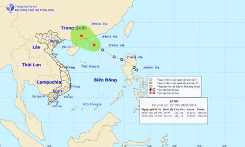 Ap thap nhiet doi do bo trong 24 gio toi