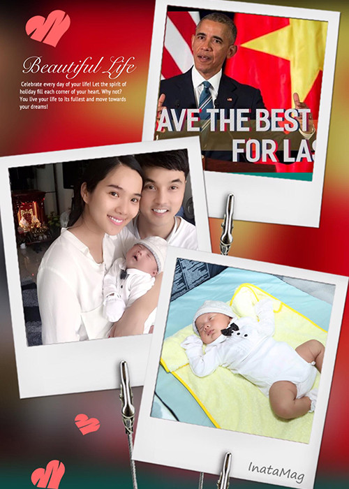 Vợ chồng Ưng Hoàng Phúc ghi lại khoảnh khắc đáng nhớ cùng thiên thần nhỏ của mình vào ngày bé tròn một tháng tuổi. 