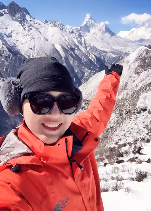 Đầu năm nay, Diệu Ngọc đặt chân đến Everest Base Camp ở Tây Tạng.