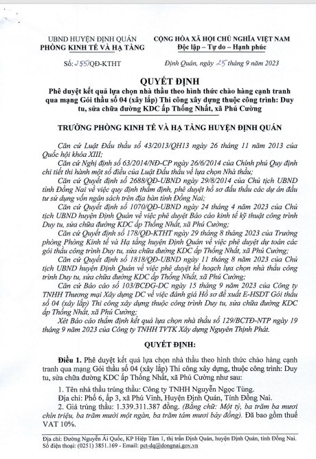 Đồng Nai: Cty Ngọc Tùng 1 ngày trúng 3 gói thầu tại Định Quán - Hình 5 Dong Nai: Cty Ngoc Tung 1 ngay trung 3 goi thau tai Dinh Quan-Hinh-5