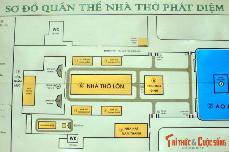 Sơ đồ quần thể kiến trúc nhà thờ đá Phát Diệm.