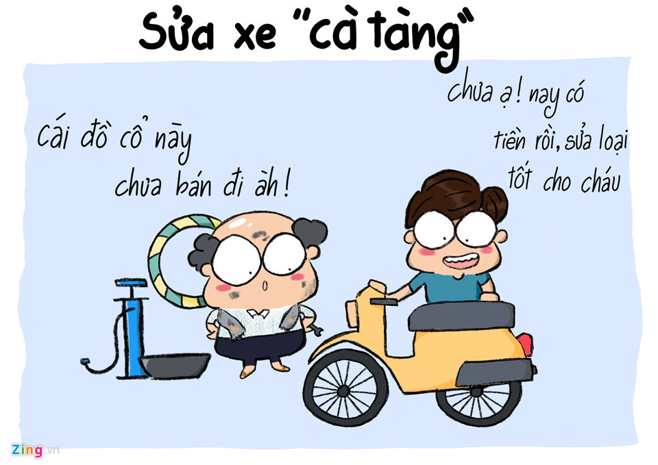 Một số người chạy xe "cà tàng" không phải vì họ không có tiền, biết đâu đó là vật kỷ niệm thì sao? Mang xe đi sửa mãi đến bác sửa xe còn thấy ngán. Nhưng không sao, còn chạy được việc gì phải mua xe mới cho tốn tiền. Lấy tiền thưởng Tết tân trang lại có phải tốt hơn không?