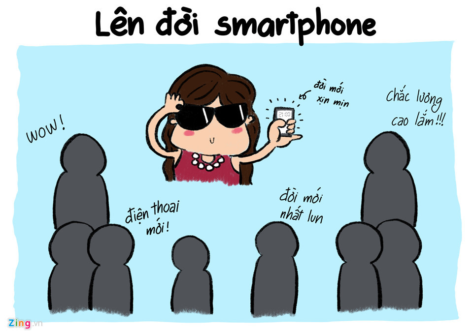 "Thấy bạn bè ai cũng xài điện thoại mới mà buồn... rười rượi, cuối cùng cũng được dịp lên đời rồi. Nhưng mà mua rồi thì tiếc tiền, năm sau để dành tiền tiếp thôi", Ngọc Nhi (23 tuổi, TP.HCM).