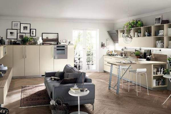 không gian bếp rộng và thoáng