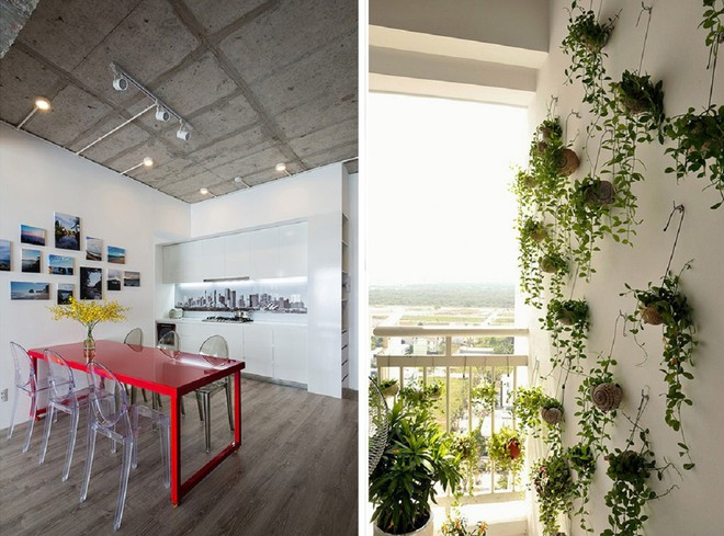 Cây cối ở sân phơi cũng được bài trí một cách linh hoạt.