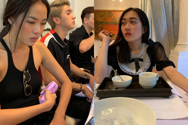 Lan Ngọc không ít lần chia sẻ những hình ảnh hài hước của bạn bè lên mạng xã hội. Phương Lan và Thoại Tiên cũng bị cô "dìm hàng" ngay trên trang cá nhân. Đáp trả lại người chị thân thiết, Phương Lan cũng đăng hình Lan Ngọc đang làm mặt xấu.