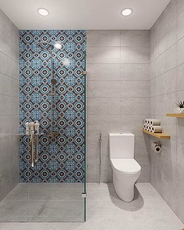 Khu vực vệ sinh với thiết kế đơn giản.