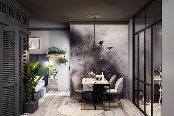 Cây xanh mang lại những điểm nhấn thú vị, giúp căn hộ không bị tối hay bí bách.