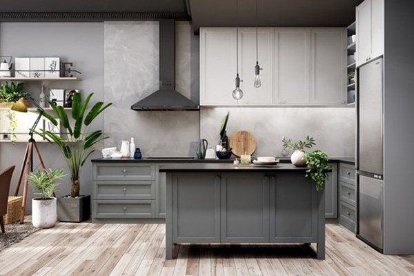 Bếp chữ L được chiếu sáng bằng các loại đèn Led.