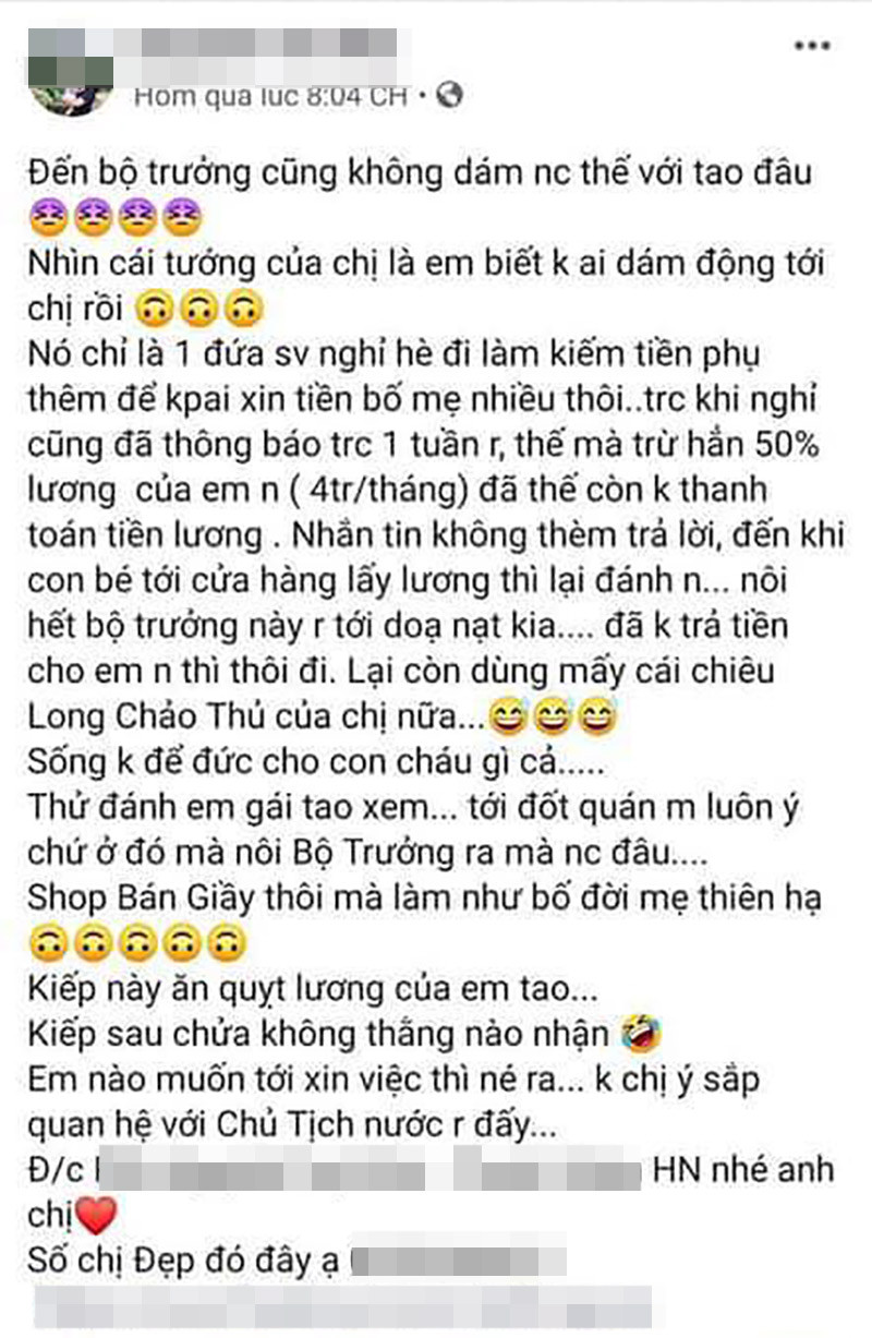 Den lay luong, nhan vien bi chu shop tru tien roi tat toi tap