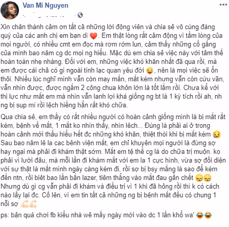 Sau trai long ve benh tinh, Mi Van xuc dong gui loi cam on dan mang