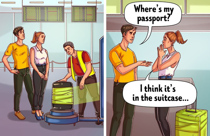 Bọc vali. Sau khi bọc hành lý, một số khách nhận ra họ đã quên một thứ gì đó bên trong nên họ phải cắt bỏ bao bì. Nếu bạn muốn đồ đạc của mình được an toàn, tốt hơn hết là bạn nên mua một túi bọc có khóa, túi này có thể tái sử dụng.