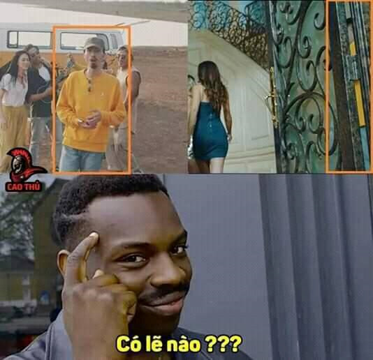 Dù được đầu tư, chăm chút về mặt hình ảnh, MV của Sơn Tùng M-TP không thoát khỏi những đôi mắt "super soi" của dân mạng. Một nhân vật hậu trường mặc chiếc áo vàng nổi bật vô tình lọt vào ống kính được xem là hạt sạn lớn nhất của MV. Thế nhưng, khi nhìn chiếc áo vàng, rất nhiều dân mạng lại nghĩ tới... Đen Vâu. Ảnh: Cao thủ.