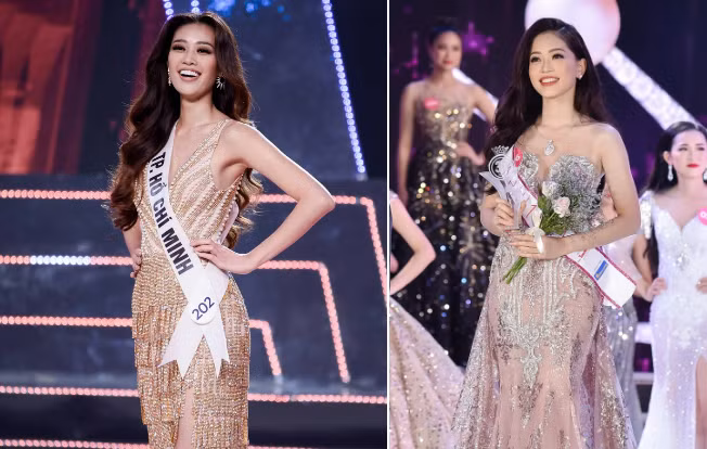 Ngay cả trang phục và kiểu tóc trong đêm chung kết của hai người đẹp cũng không có quá nhiều khác biệt. Lối trang điểm cũng khiến Khánh Vân giống hệt Phương Nga trong khoảnh khắc nhận sash á hậu 1. Vẻ ngoài giống nhau đến khó tin của hai người khiến khán giả thích thú.