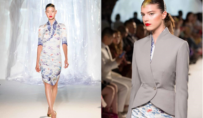 Điểm đặc biệt ở bộ trang phục này chính là hình dáng giống với áo xường xám cách tân, trang phục truyền thống của phụ nữ Trung Hoa. Ảnh: SCMP.