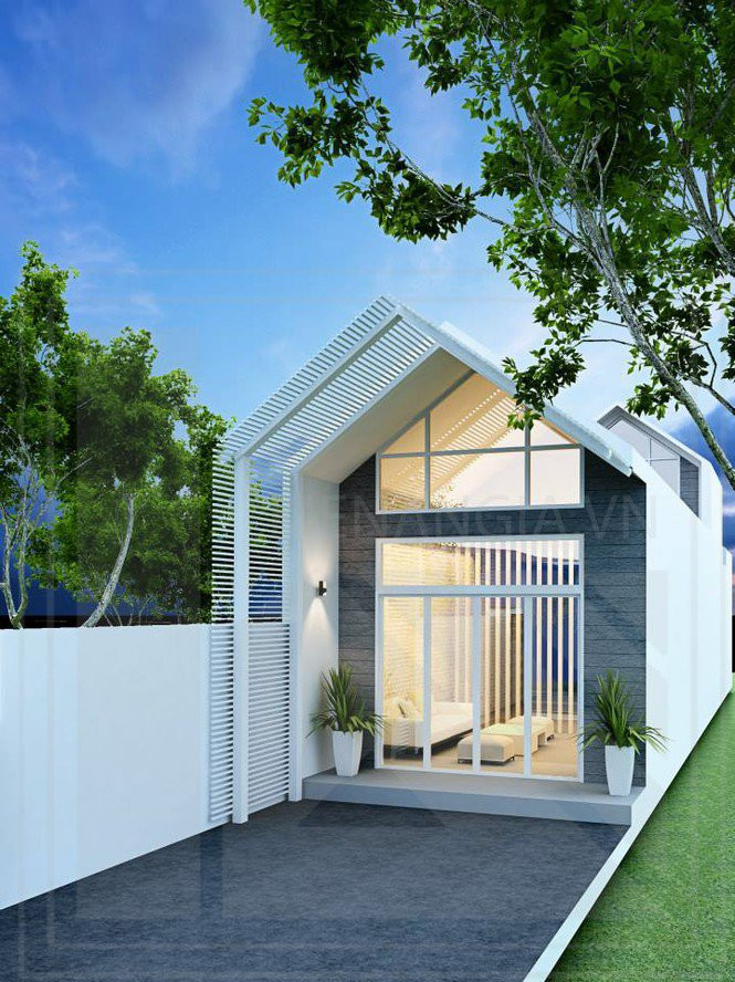 Đây là mẫu nhà cấp 4 thiết kế sang trọng và hiện đại phù hợp với kinh phí thấp.