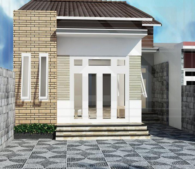 Nhà cấp 4 trông như căn biệt thự nhỏ.