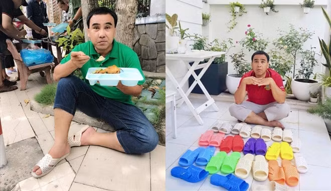 Quyền Linh khiến công chúng hết sức bất ngờ khi đăng tải bộ sưu tập dép tổ ong đầy đủ màu sắc lên mạng xã hội. Mặc dù Quyền Linh có trong tay khối tài sản đáng ngưỡng mộ nhưng vẫn chung thủy với đôi dép tổ ong bình dị.