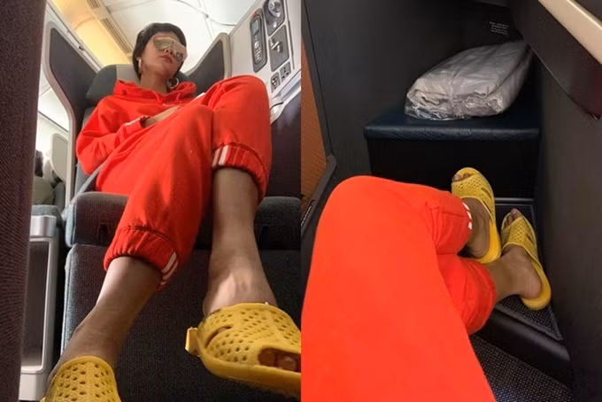 Mới đây nhất H'Hen Niê đã diện dép tổ ong vàng sang Canada chuẩn bị cho buổi tham dự hội nghị.