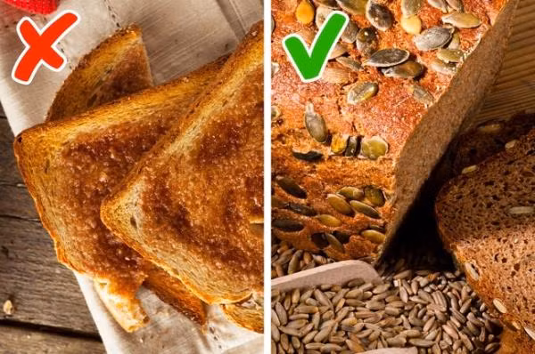 Bánh mì trắng: Theo các chuyên gia, bánh mì trắng không nên dùng cho bữa sáng. Bởi đây là thực phẩm khi được nướng ở nhiệt độ cao nhiều lần sẽ làm sản sinh ra chất gây ung thư.