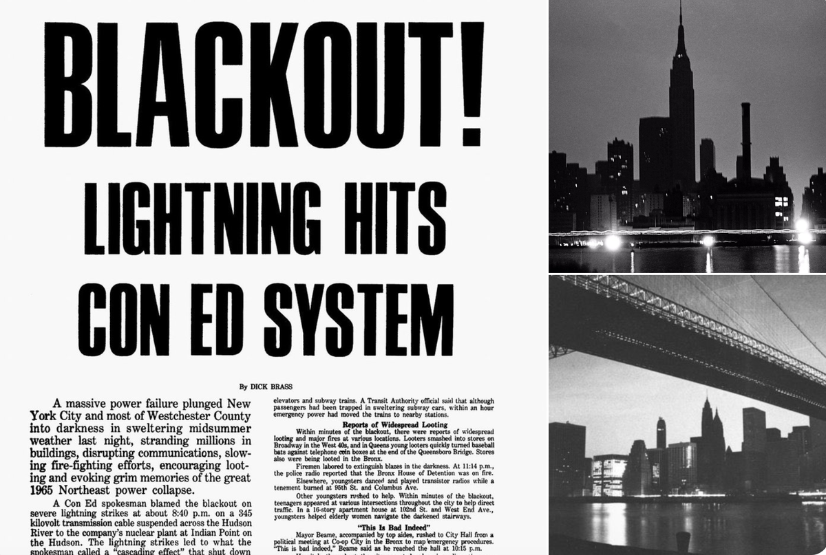Mất điện được so sánh với việc "kỷ niệm" 42 năm sự cố mất điện năm 1977 ở New York giữa mùa hè nóng nực, gây ra cảnh cướp bóc trong thành phố. Ảnh: Twitter