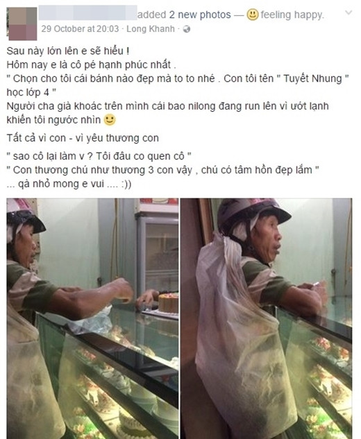Nghen long nguoi cha lam lu, dam mua di mua banh sinh nhat cho con