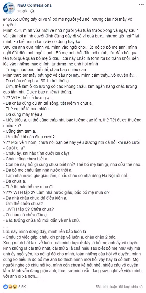 Ngac nhien lan dau ra mat, bo me nguoi yeu hoi cau soc