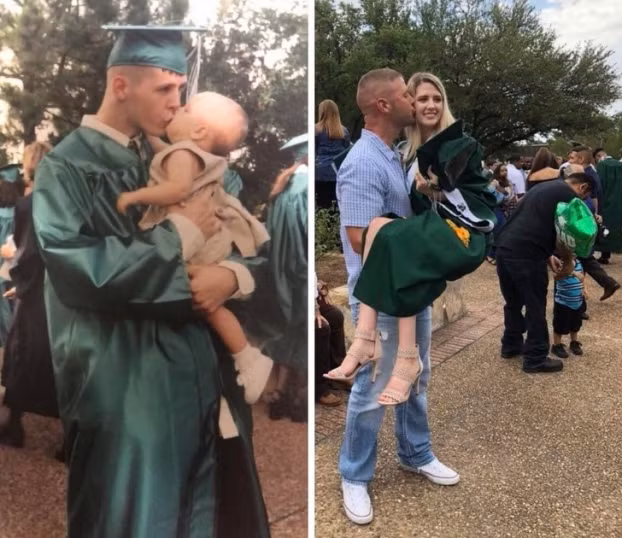 1. 18 năm trước ông ấy đã đưa con gái đến dự buổi tốt nghiệp của mình, và 18 năm sau ông tự hào đến dự buổi tốt nghiệp của con