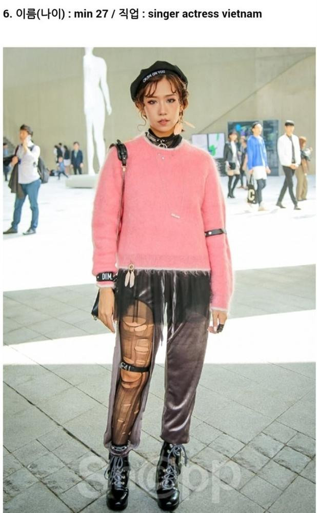 Min xuất hiện trên một trang tin điện tử của Hàn Quốc khi diện một chiếc quần khó hiểu lại mix áo rườm rà, sến sẩm.