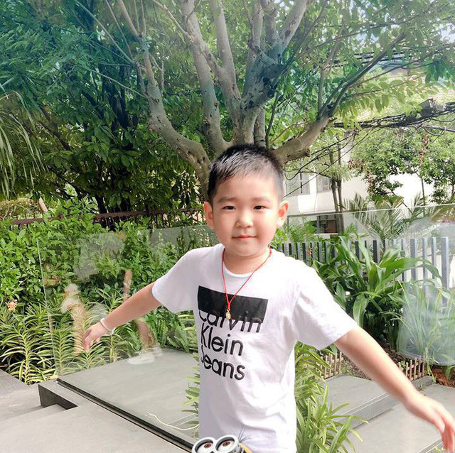 Điều đó cũng tạo ra sân chơi mát mẻ cho con trai cô. Từ lối đi lên vườn Bảo Ngọc không chỉ trồng hoa mà còn trồng cả cây to tạo bóng mát.