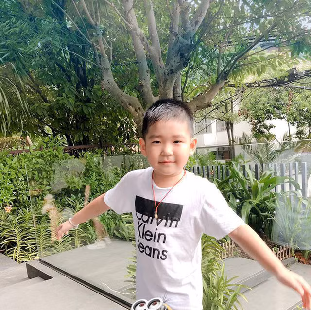 Điều đó cũng tạo ra sân chơi mát mẻ cho con trai cô. Từ lối đi lên vườn Bảo Ngọc không chỉ trồng hoa mà còn trồng cả cây to tạo bóng mát.