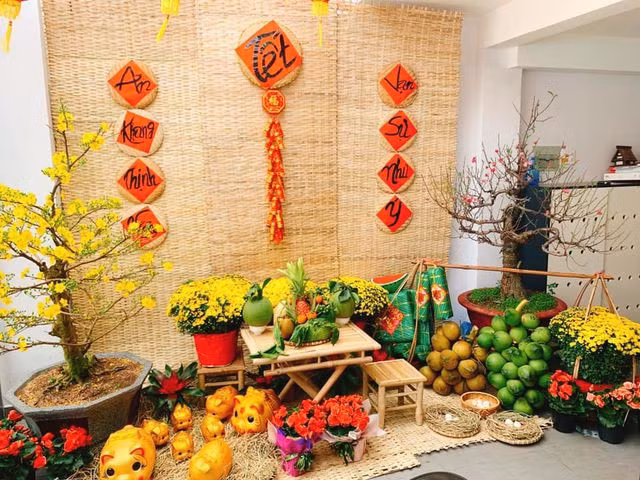 Có không gian rộng nên dịp Tết vừa qua Diệp Bảo Ngọc bày biện rất đẹp mắt.