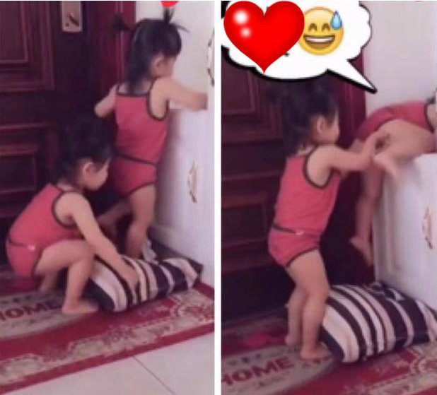 Bo choang vang thay 2 con song sinh 