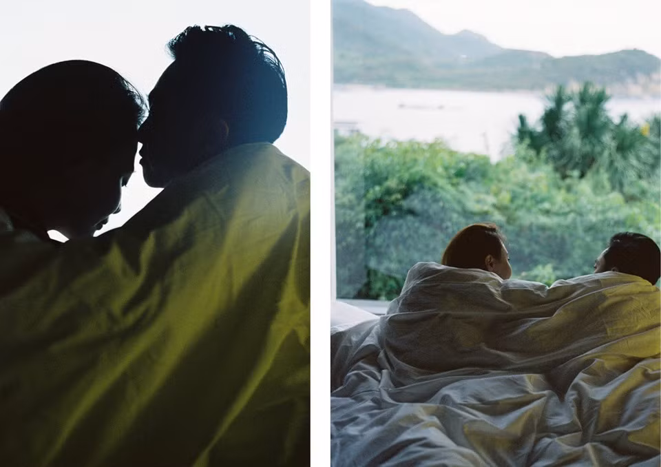 Hình ảnh ngọt ngào này được đôi vợ chồng son ghi lại trong tuần trăng mật - Ảnh: FBNV