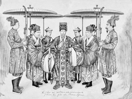 Nhà vua và quần thần. (Tranh minh họa).