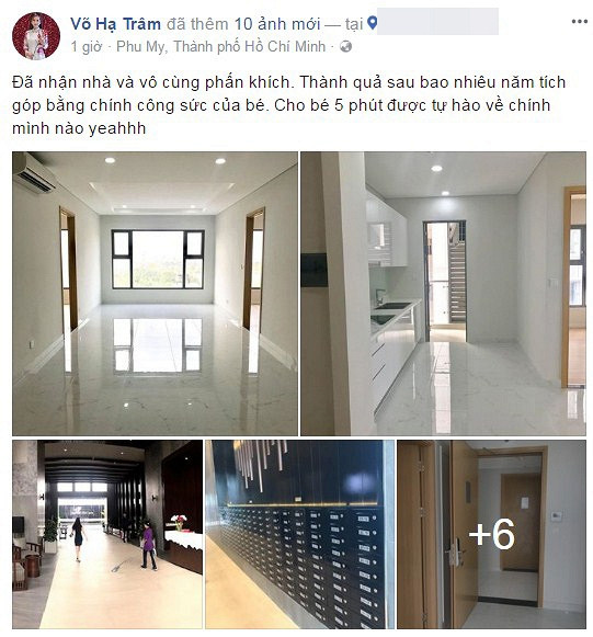 Phòng khách và phòng ngủ chưa được bài trí gì nhiều. Tuy nhiên, những căn phòng này đều có view nhìn ra thành phố. Đây có lẽ chính là điểm độc đáo của căn hộ mà ít nơi nào có được. Có thể thấy, tuy chưa được trang trí hoàn thiện nhưng căn nhà đã có những nét rất riêng. Nơi này được người hâm mộ dự đoán sẽ là tổ ấm sau này của Võ Hạ Trâm và chồng khi ở Việt Nam.