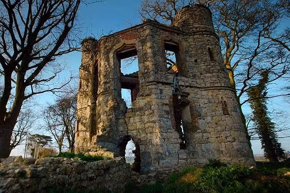 Tòa lâu đài đá vôi 200 tuổi trước hoàn toàn bỏ hoang trước khi được sửa chữa.