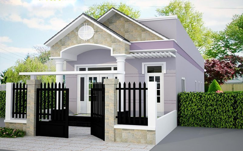 Mẫu nhà cấp 4 mái thái là một trong những loại hình phổ biến hiện nay bởi thiết kế khá bắt mắt và độc đáo. Kiến trúc không gian của mái thái tạo cảm giác gắn bó, gần gũi.