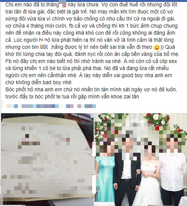 "Bóc phốt" đàn ông có vợ còn gải trai tân đi tán gái làm khổ nhiều người