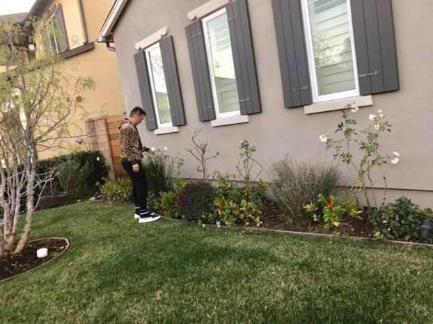 Tại biệt thự ở Mỹ, nam ca sĩ cũng trồng nhiều cây cảnh tạo không gian xanh, mang đến cảm giác gần gũi, thân thuộc trong thời gian anh ở lại đây.