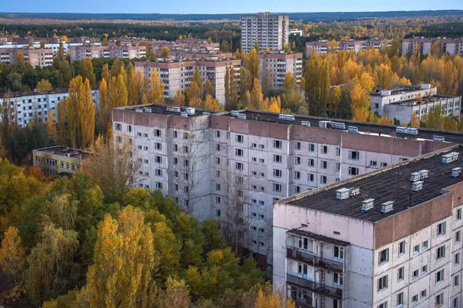 Sau 33 năm chìm vào quên lãng, thành phố ám màu chết chóc ngày nào giờ mang diện mạo tươi sáng hơn. Khi không có người sinh sống, nơi đây trở thành thiên đường hoang dã. Thiên nhiên phát triển tươi tốt dù phóng xạ đo được hiện tại vẫn ở mức cao. Ảnh: Shutterstock.